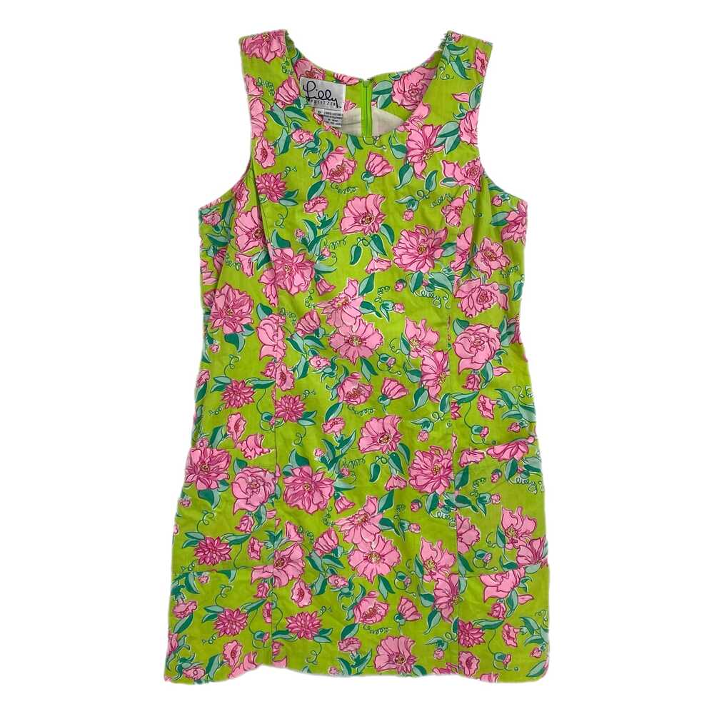 Lilly Pulitzer Green Pink Floral Pocket Mini Dress | Size 8